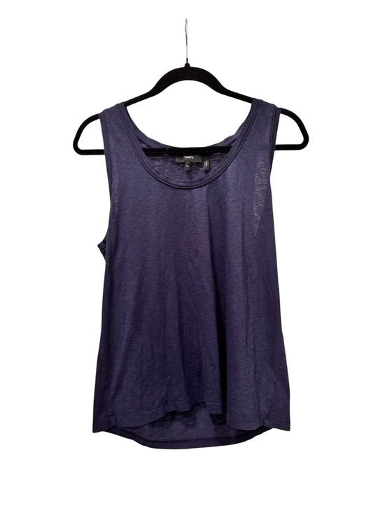 Theory Tops - Theory Sorena Slub Pima Cotton Navy Blue Sleeveless Tank Top Medium